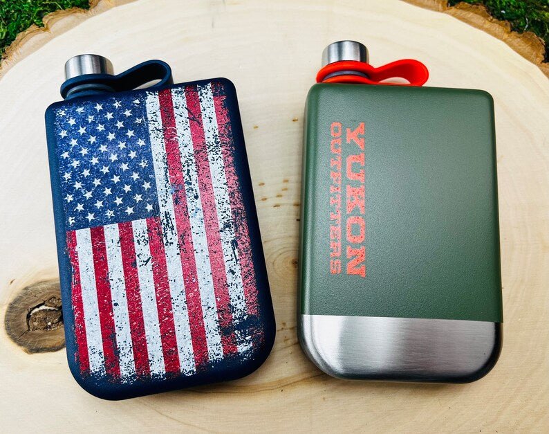 Unique Personalized Personalized High Line Flasks Customized Flasks Gifts for Men by Groovy Guy