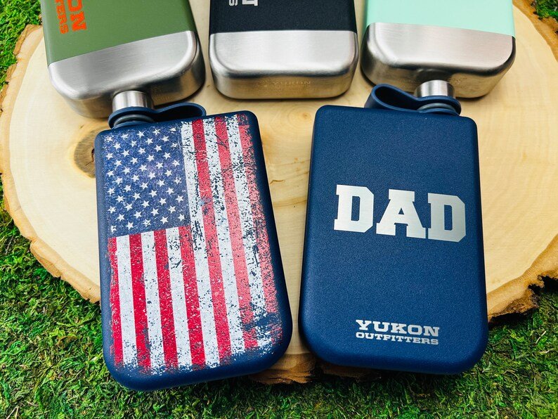 Unique Personalized Personalized High Line Flasks Customized Flasks Gifts for Men by Groovy Guy