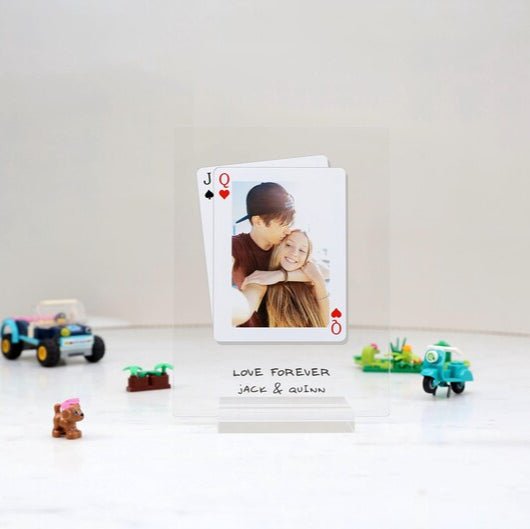 Unique Personalized Lucky in Love Acrylic Plaque Customized Anniversary Gifts for Men by Groovy Guy