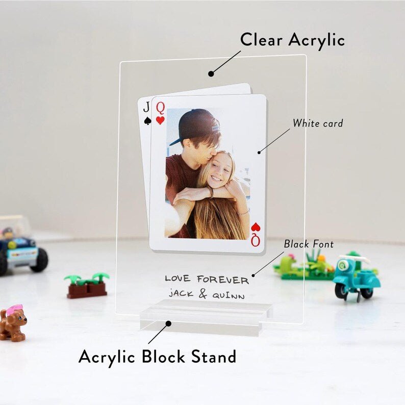 Unique Personalized Lucky in Love Acrylic Plaque Customized Anniversary Gifts for Men by Groovy Guy