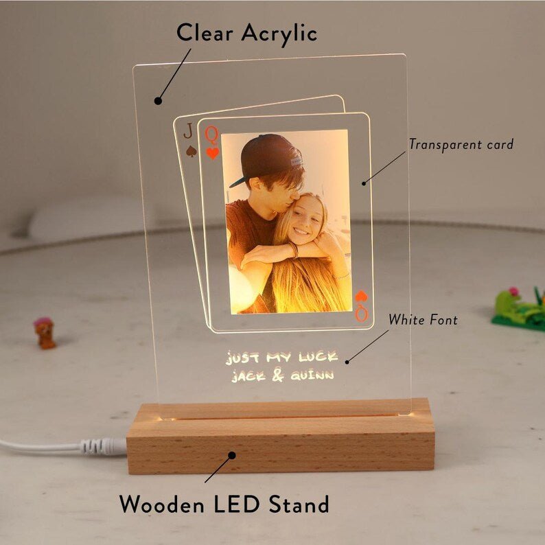 Unique Personalized Lucky in Love Acrylic Plaque Customized Anniversary Gifts for Men by Groovy Guy