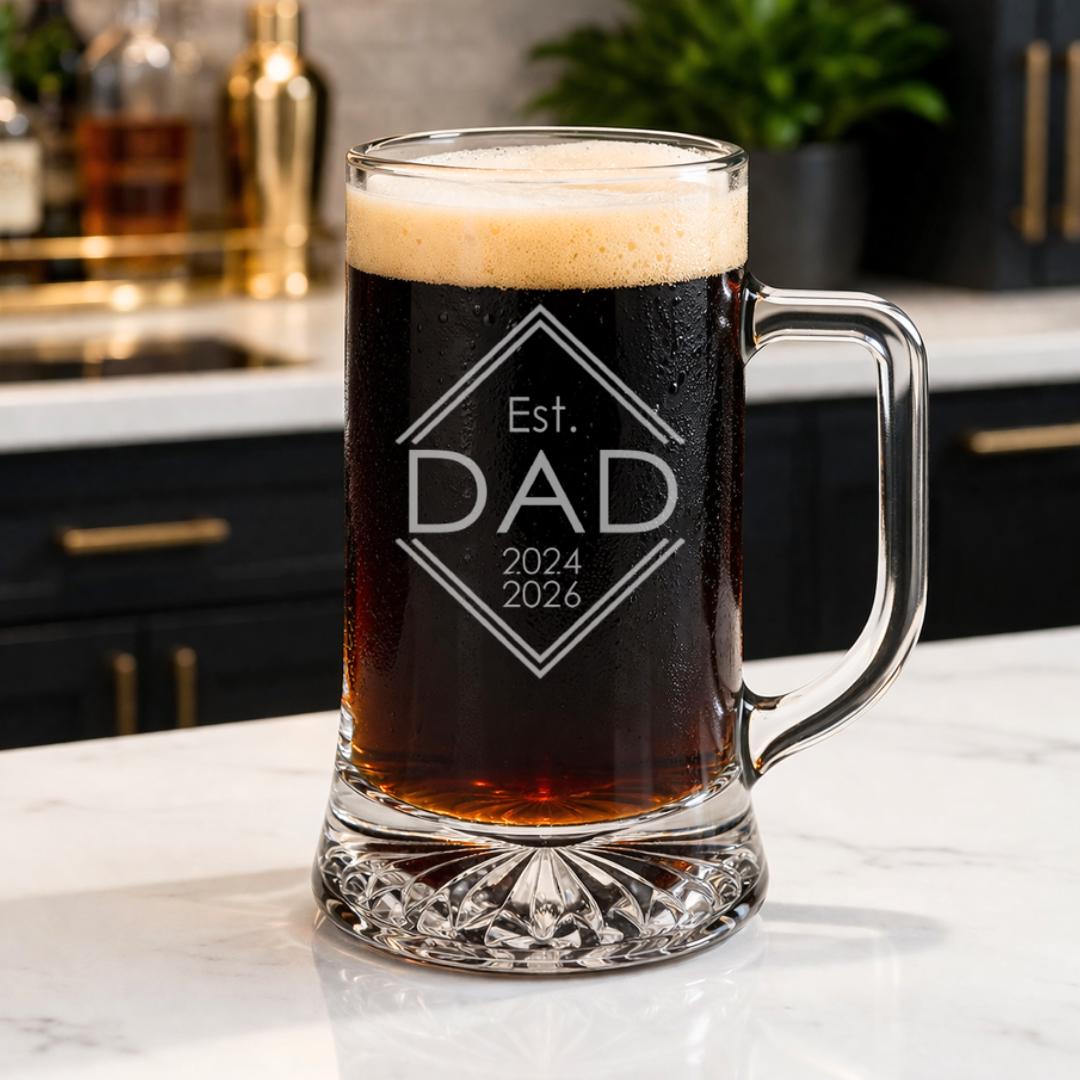 Est. Dad engraving close-up