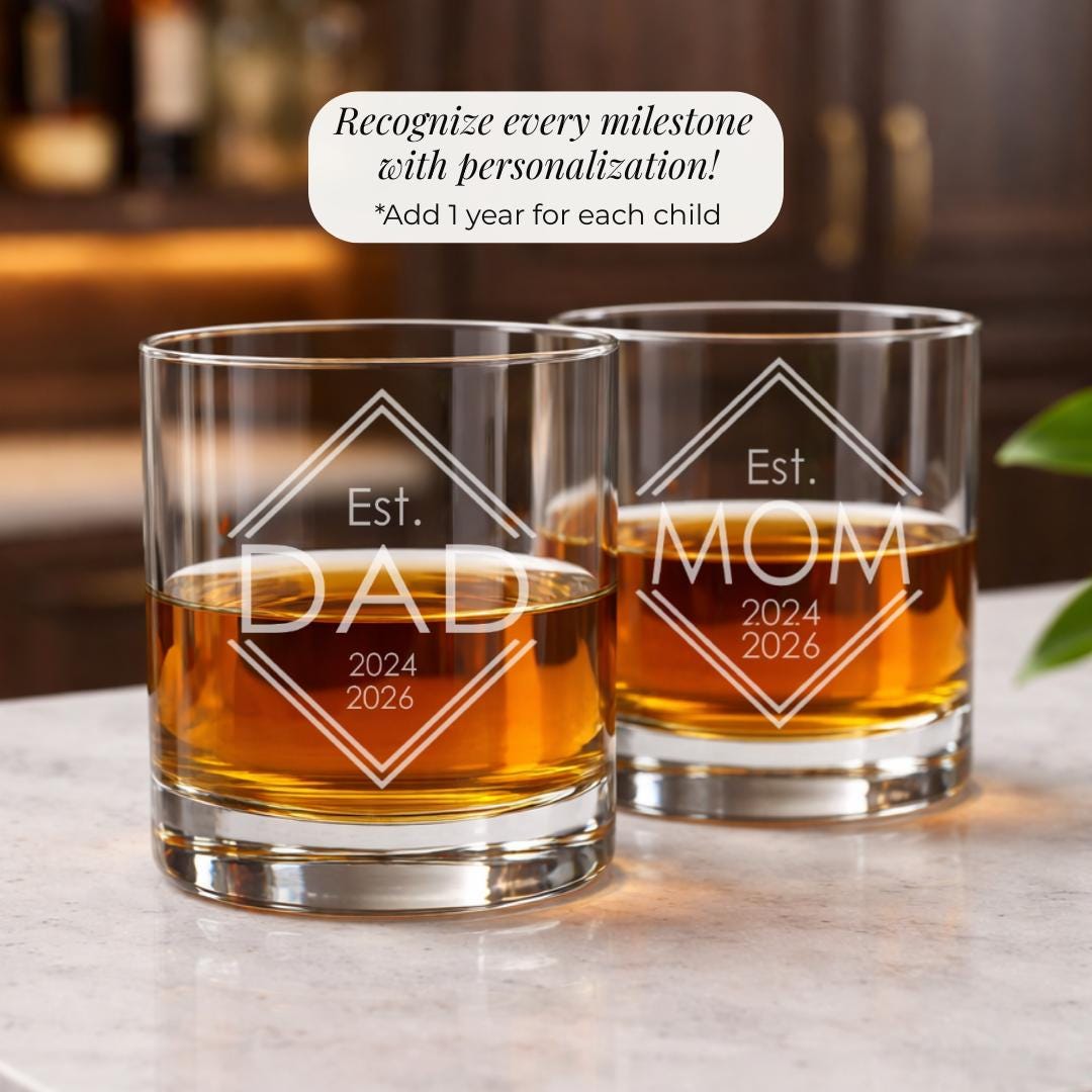 Est. Dad whiskey glass second angle