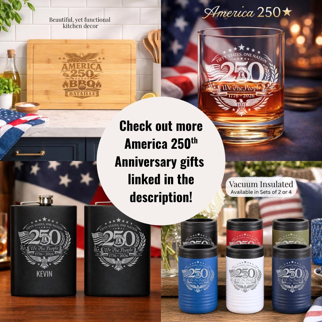 Engraved America 250 commemorative tumbler