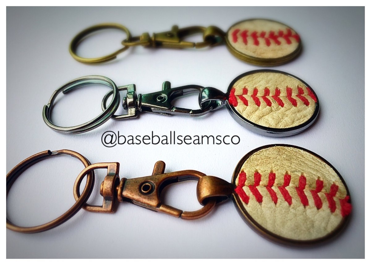 Unique Personalized Leather Stitch Baseball Keychain Customized Accessories Gifts for Men by Groovy Guy