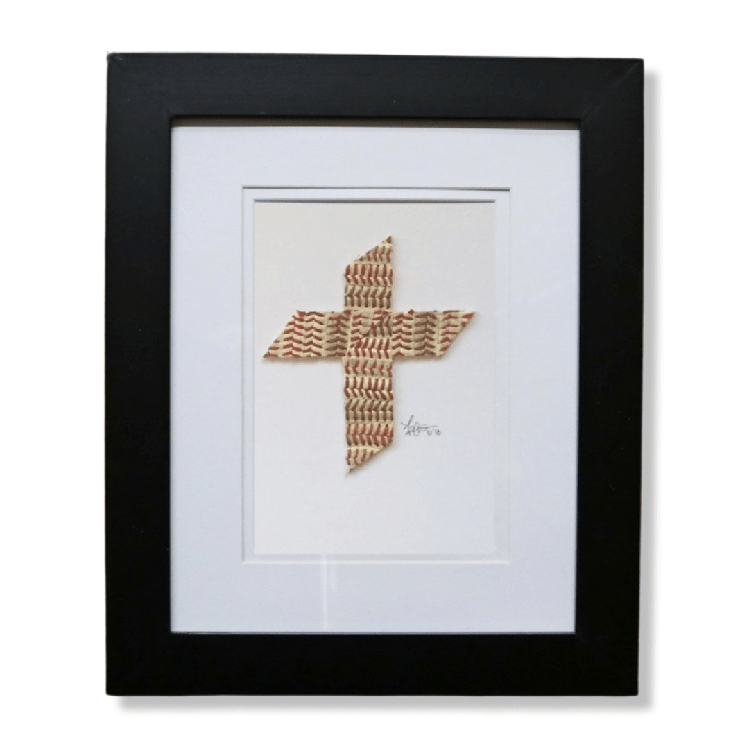 Unique Personalized Authentic Baseball Cross Art Customized Original Artwork Gifts for Men by Groovy Guy