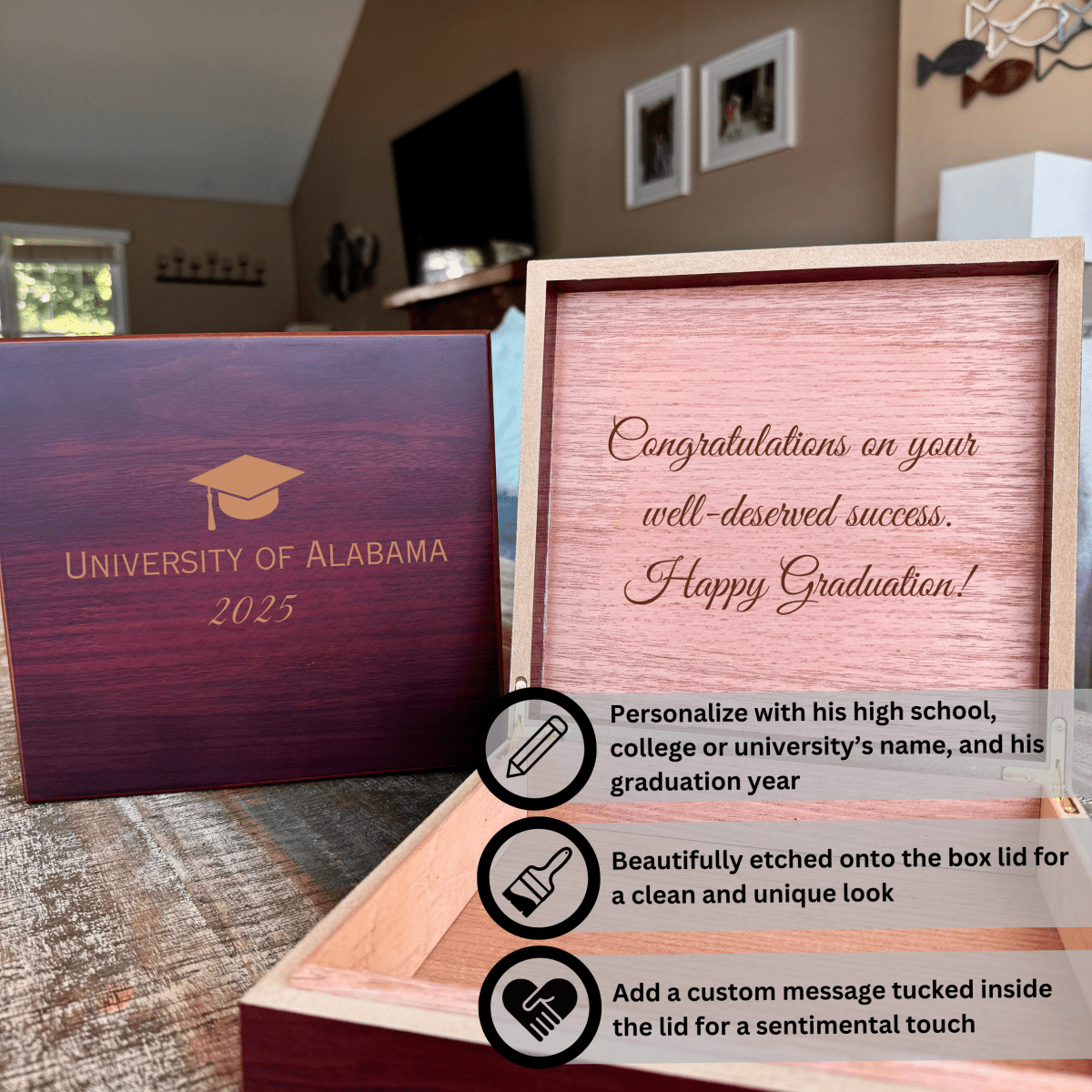 Unique Personalized Graduate's Memory Keepsake Box Customized graduation gifts for him Gifts for Men by Groovy Guy