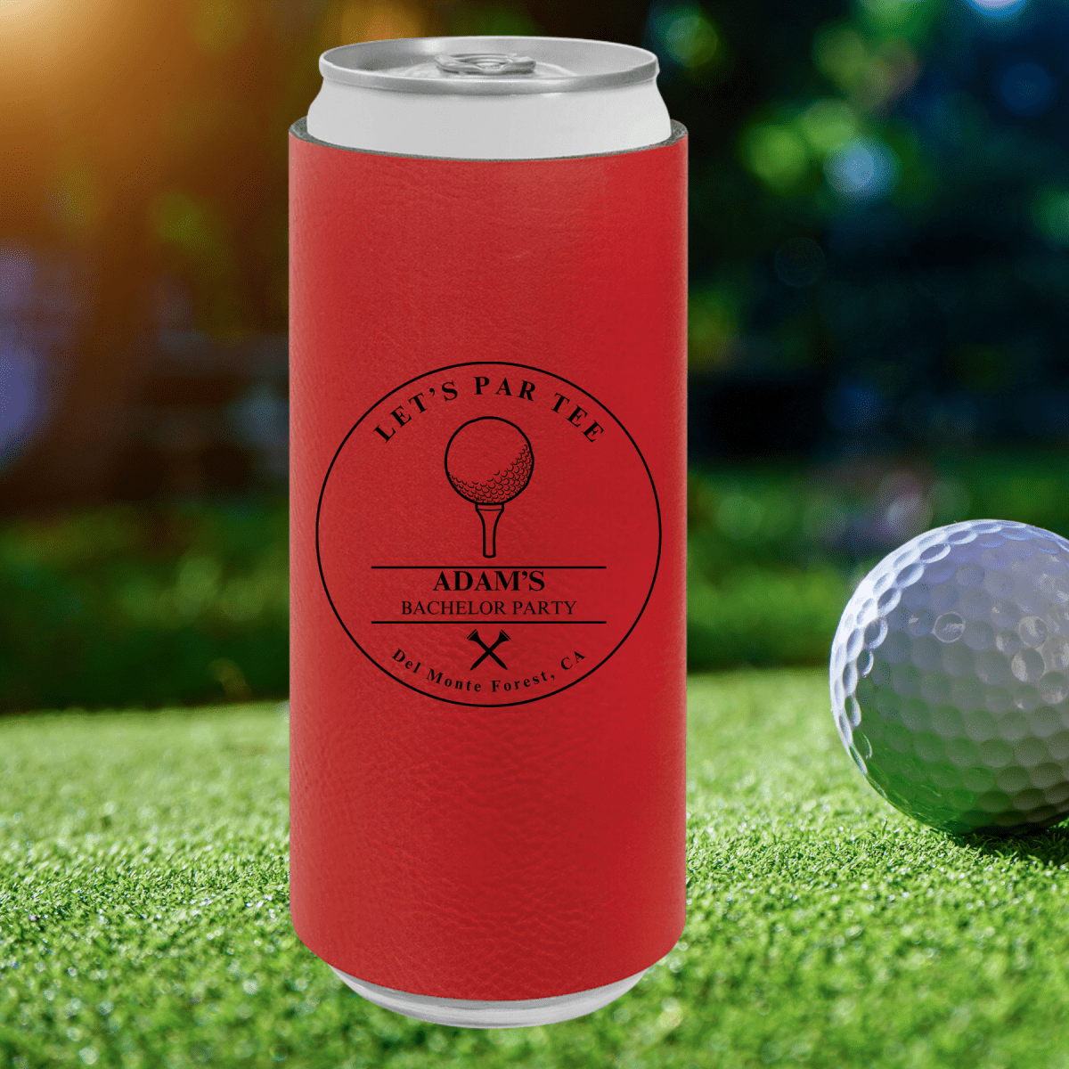 Unique Personalized Golf Bachelor Weekend Can Cooler Customized Golf Gifts for Men by Groovy Guy