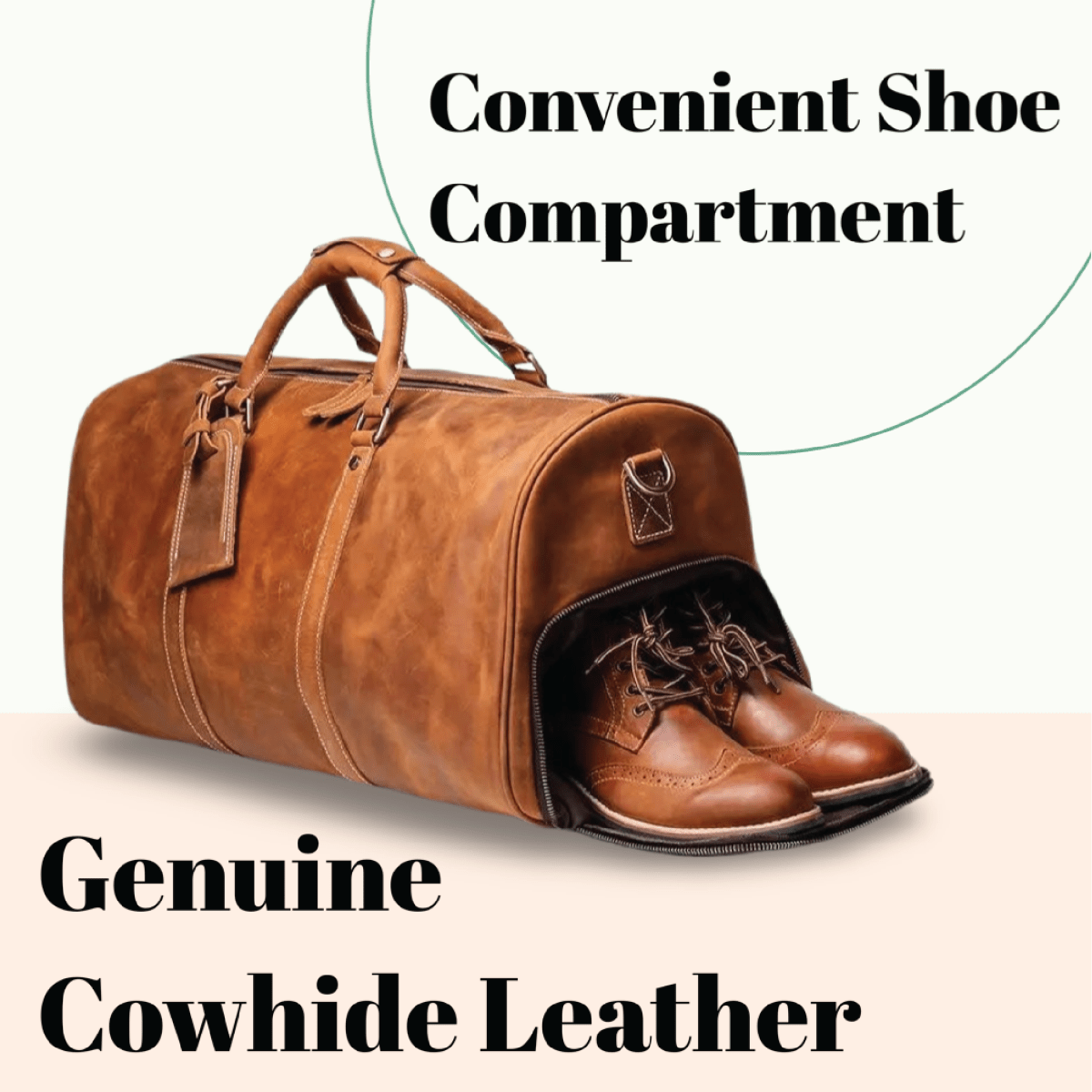 Unique Personalized Luxe Leather Duffel Bag Customized Duffle Bag Gifts for Men by Groovy Guy