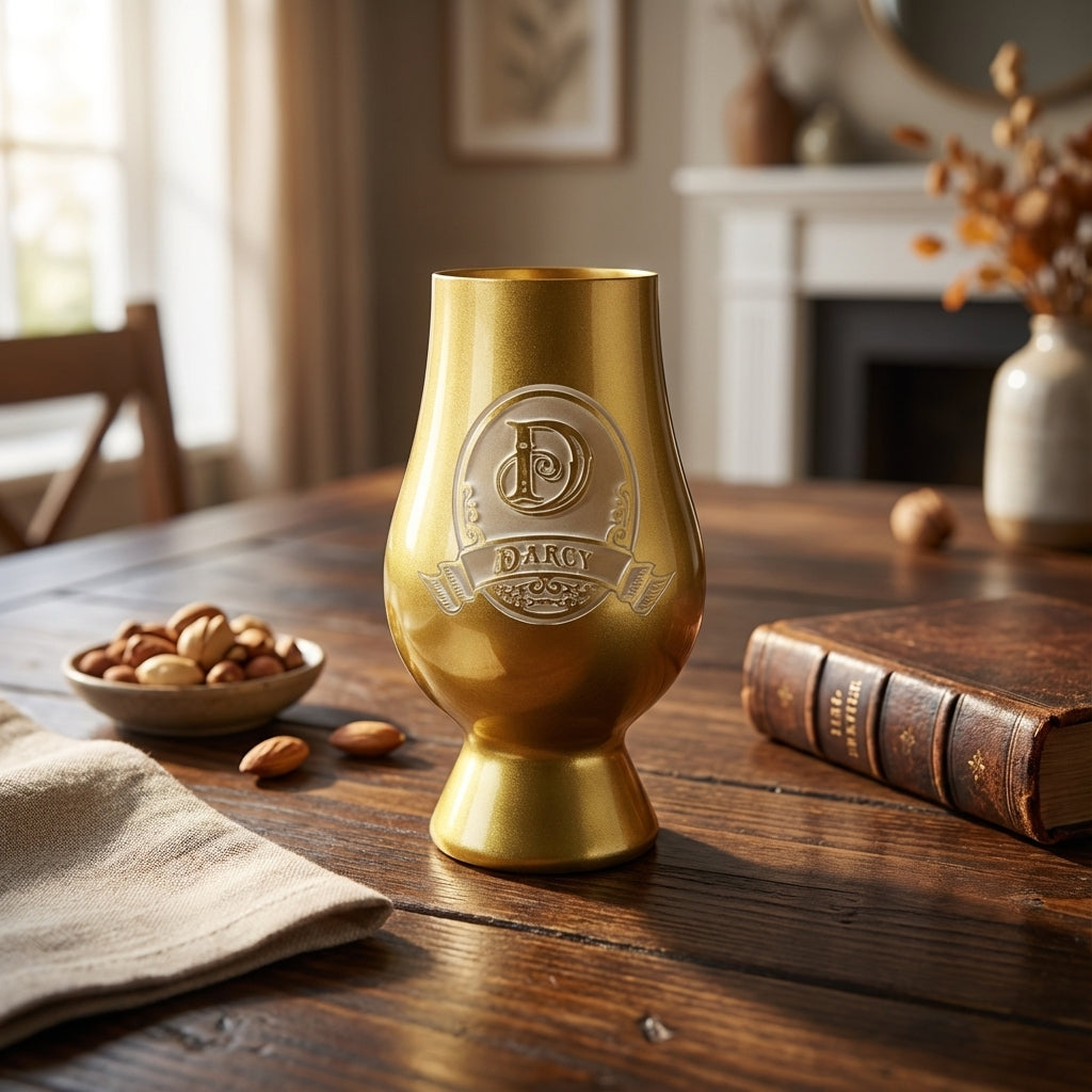 Etched Gold Glencairn Whiskey Glass