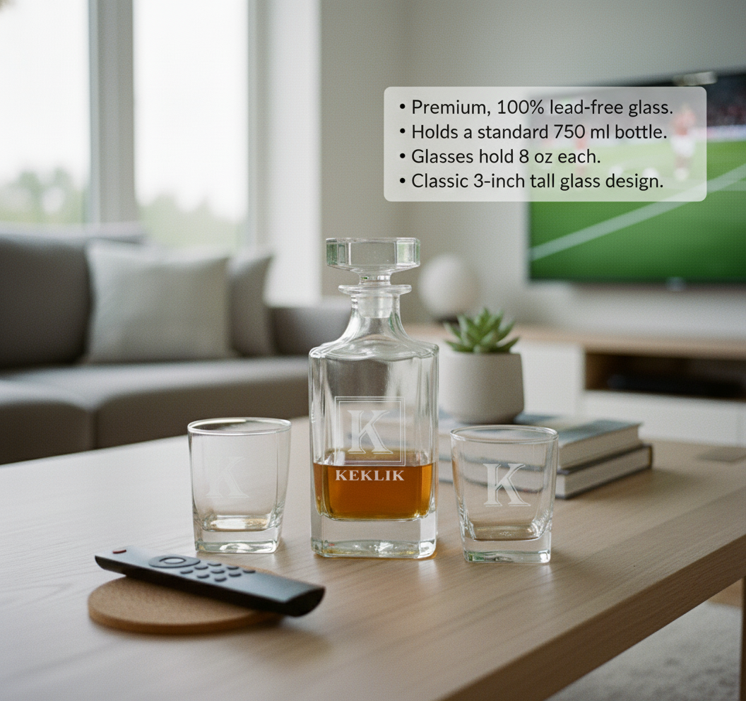 Premium Personalized Whiskey Decanter Set