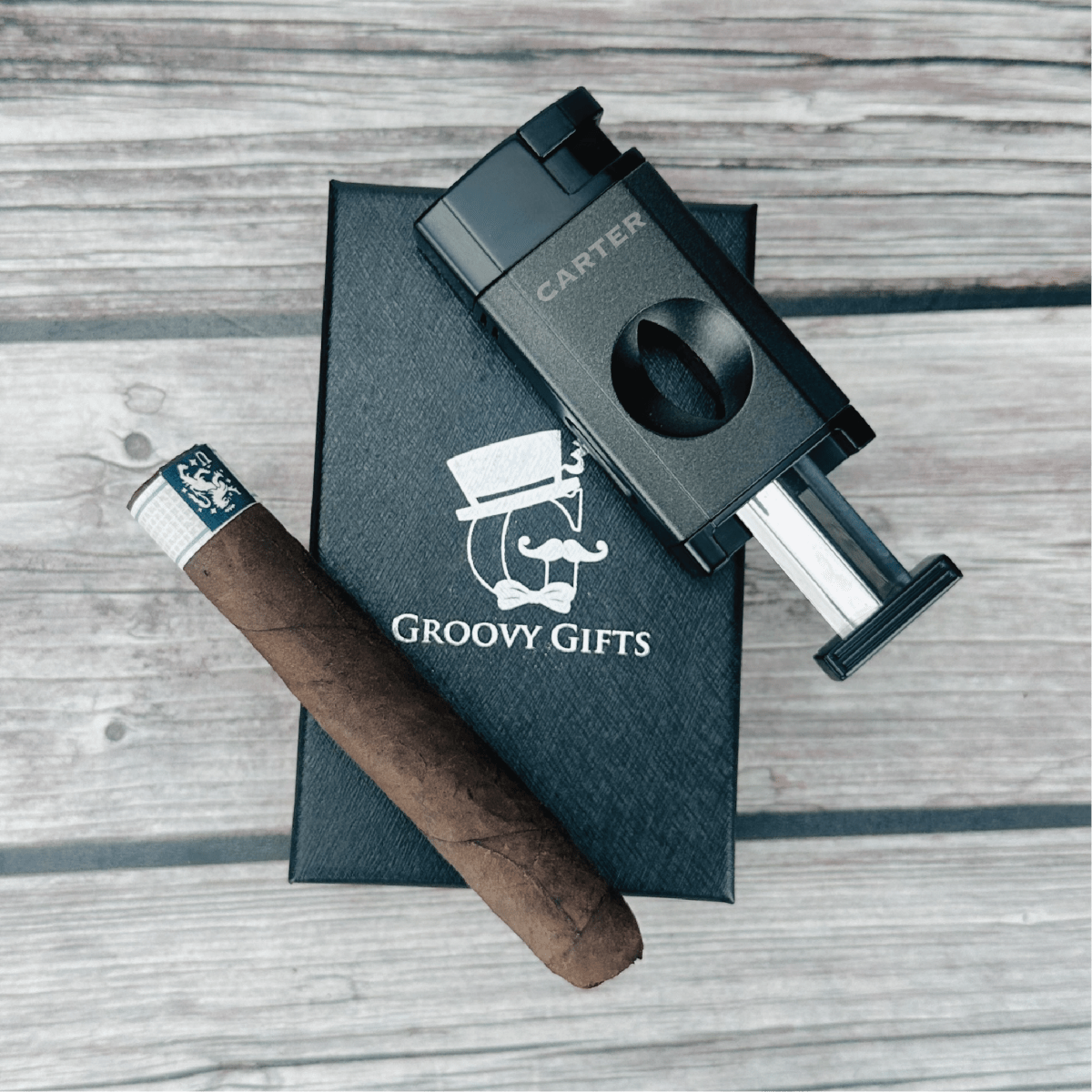 Unique Personalized V - Cut Lighter Customized Cigar Gifts for Men by Groovy Guy