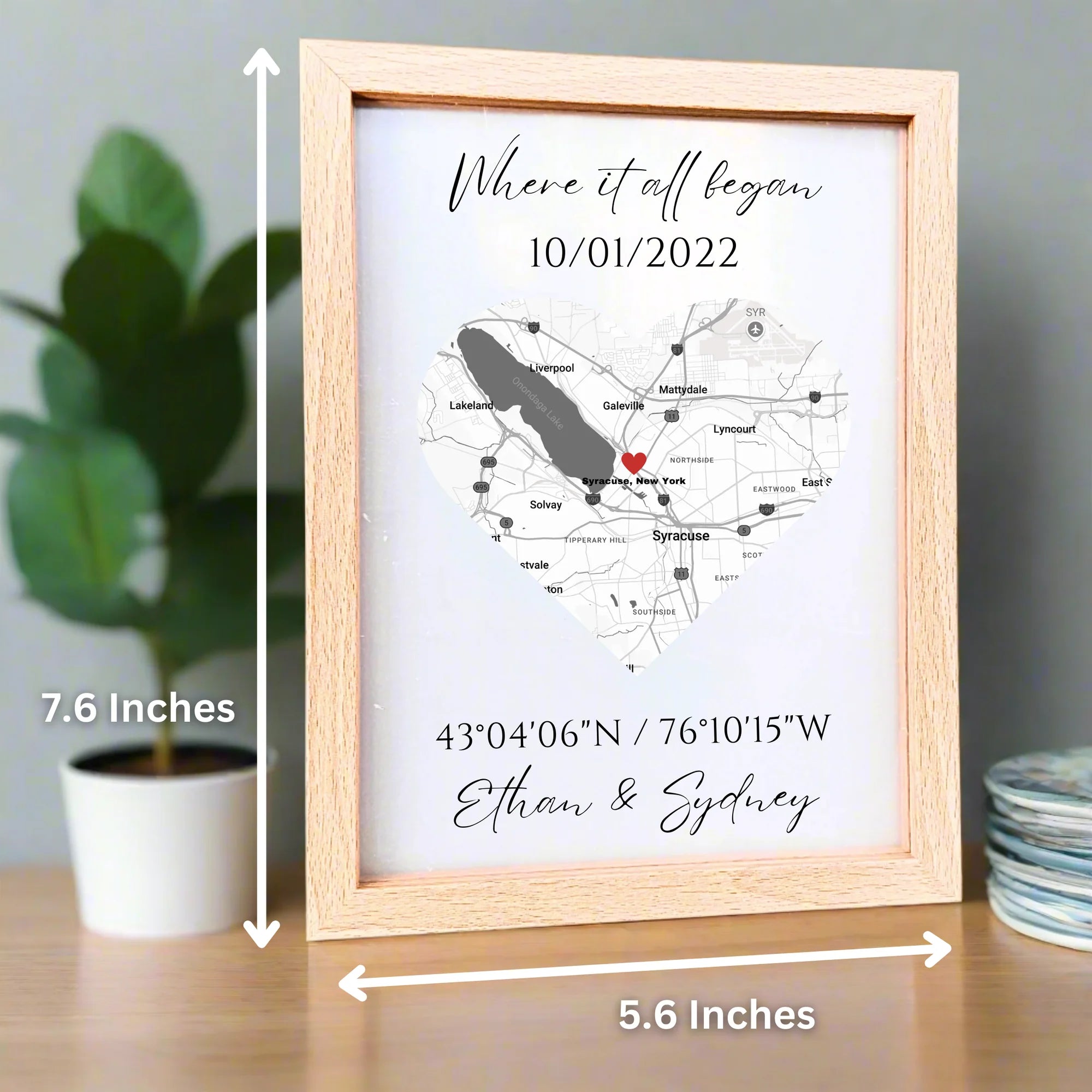 Unique Personalized Customized Couple’s Where We Met Map Customized Home Decor Gifts for Men by Groovy Guy