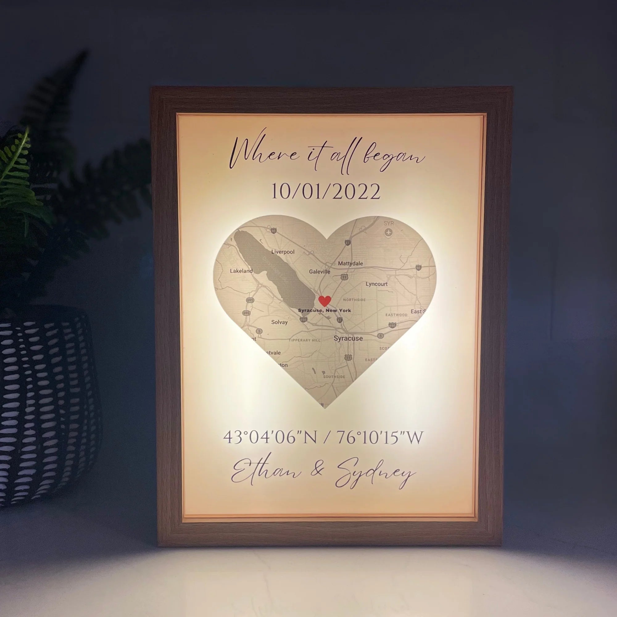 Unique Personalized Customized Couple’s Where We Met Map Customized Home Decor Gifts for Men by Groovy Guy
