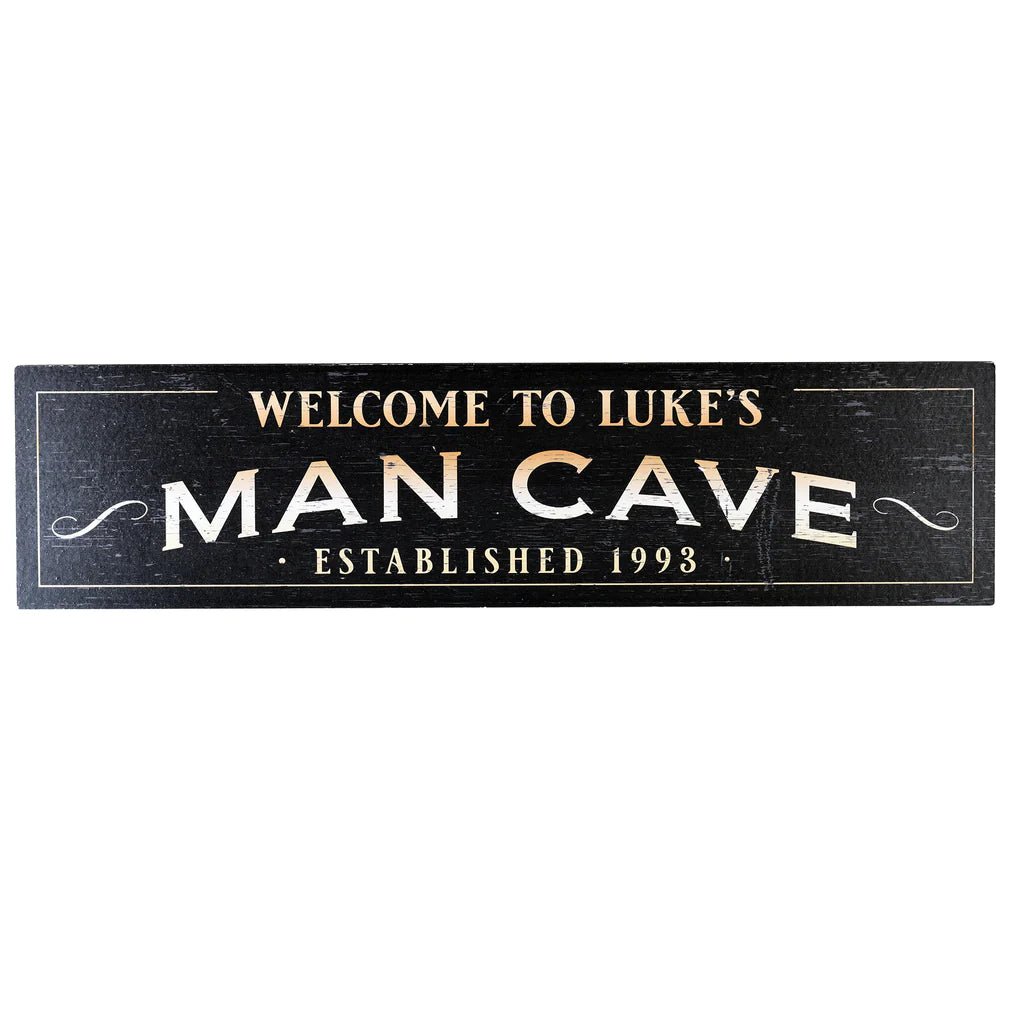 Unique Personalized My Man Cave Sign Customized man cave Gifts for Men by Groovy Guy