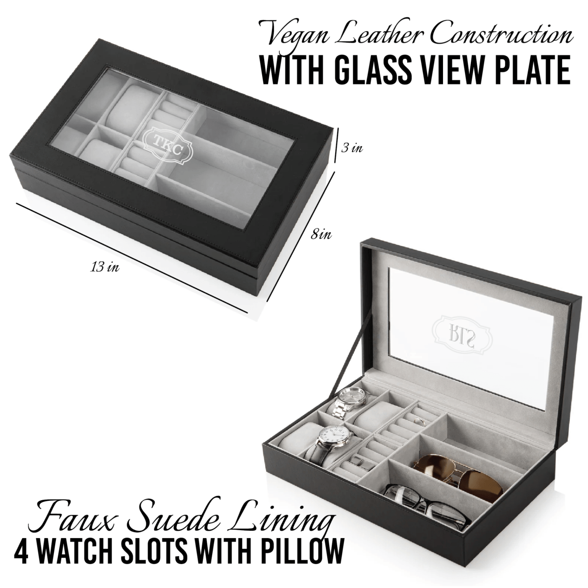 Personalized Men's Jewelry Box - Custom Watch & Cufflink Organizer for ...