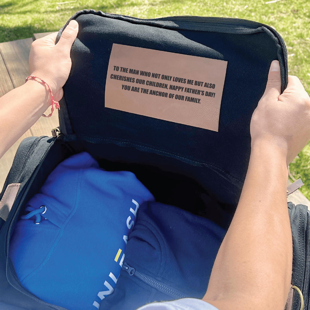 Unique Personalized Sentimental Personalized Duffle Bag Customized Fathers Day Gifts for Men by Groovy Guy