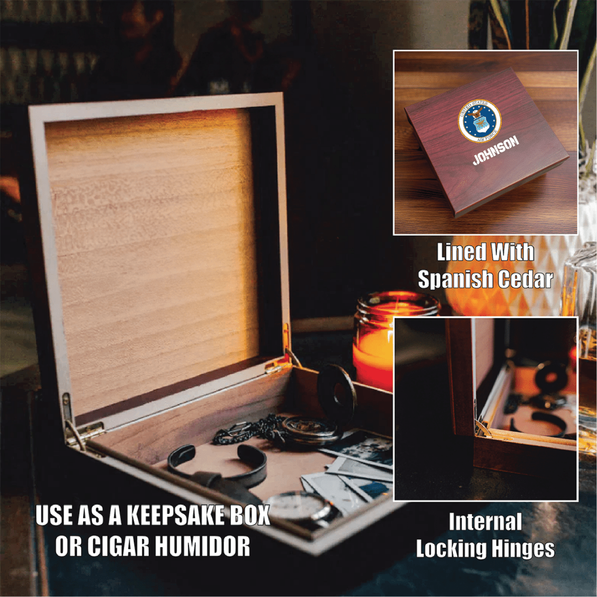 Unique Personalized Personalized Military Keepsake Box Customized Gifts for Men by Groovy Guy