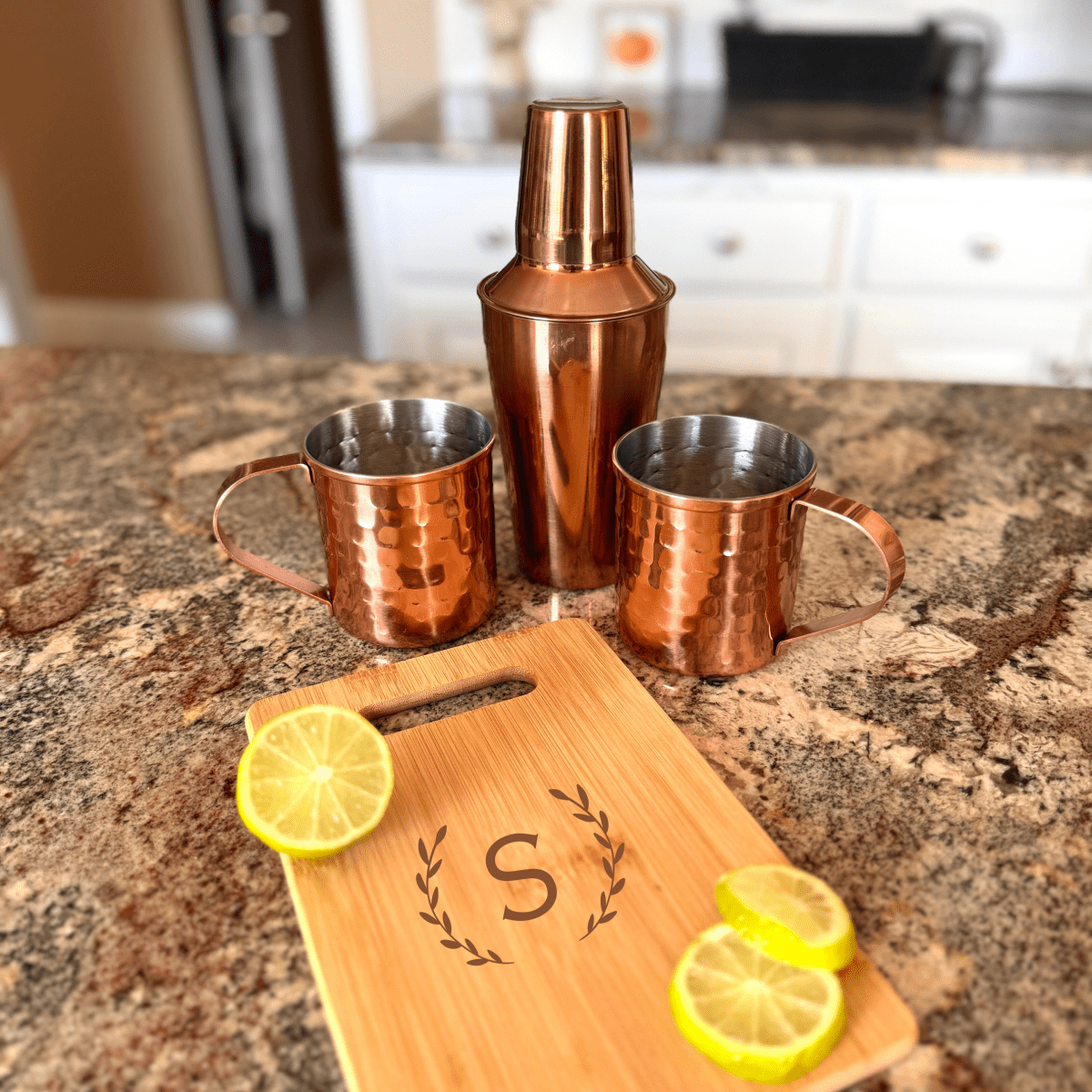 Unique Personalized Copper Bliss Mule Set Customized Gift set for Her Gifts for Men by Groovy Guy