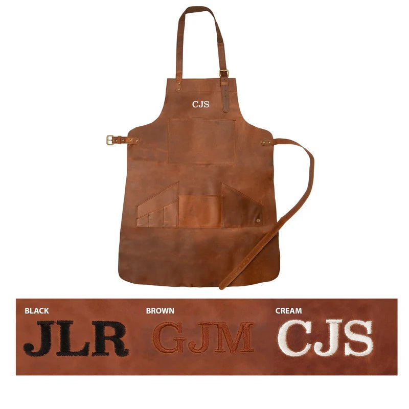 Unique Personalized Artisan Leather Work Apron Customized Apron Gifts for Men by Groovy Guy