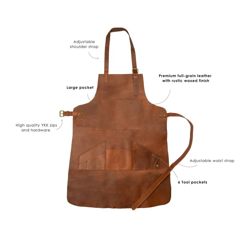 Unique Personalized Artisan Leather Work Apron Customized Apron Gifts for Men by Groovy Guy