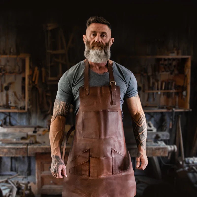 Unique Personalized Artisan Leather Work Apron Customized Apron Gifts for Men by Groovy Guy
