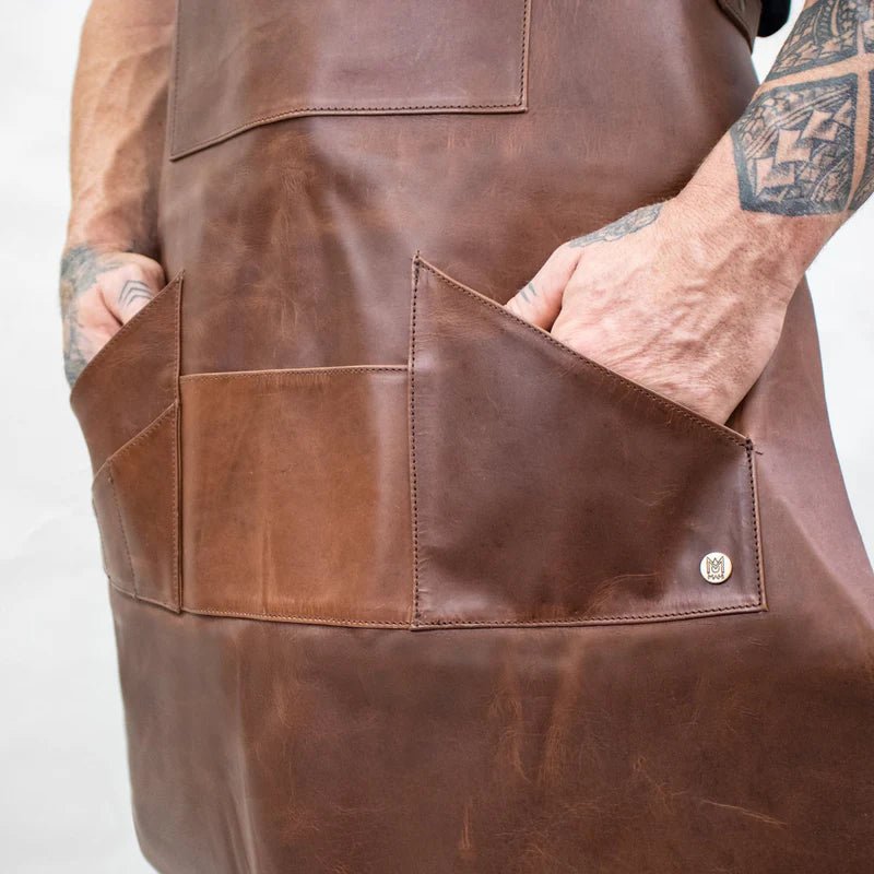 Unique Personalized Artisan Leather Work Apron Customized Apron Gifts for Men by Groovy Guy