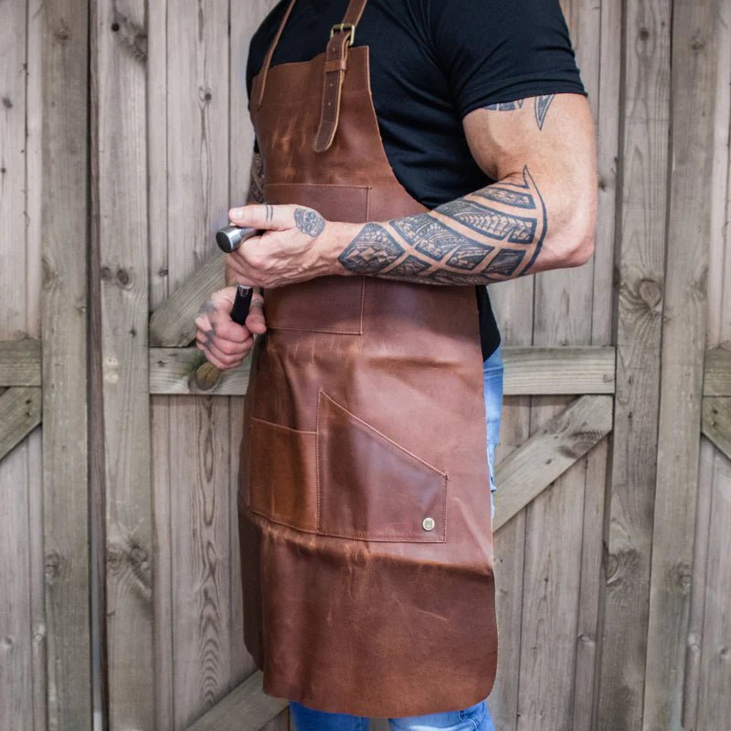 Unique Personalized Artisan Leather Work Apron Customized Apron Gifts for Men by Groovy Guy