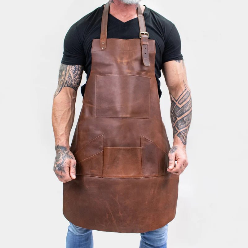 Unique Personalized Artisan Leather Work Apron Customized Apron Gifts for Men by Groovy Guy