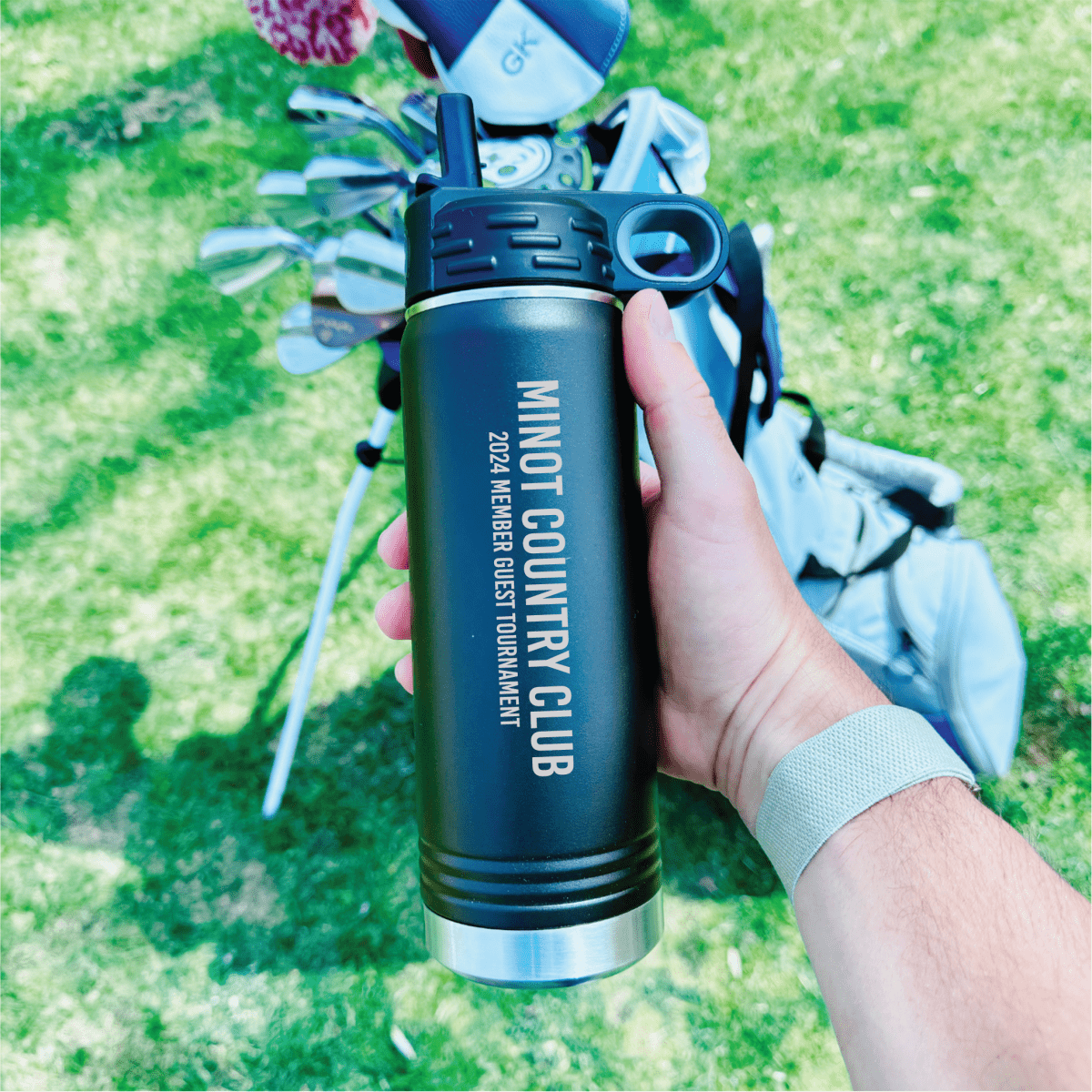 Unique Personalized Golf Tournament Water Bottle Customized Golf Water Bottles Gifts for Men by Groovy Guy