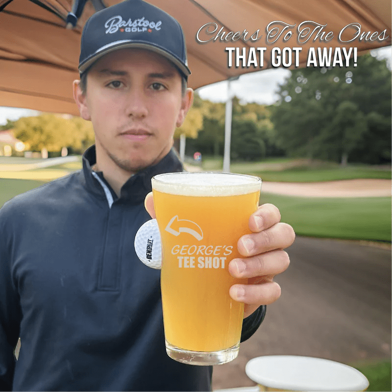 Unique Personalized Swing and Sip Golf Ball Pint Glass Customized Beer Glasses Gifts for Men by Groovy Guy