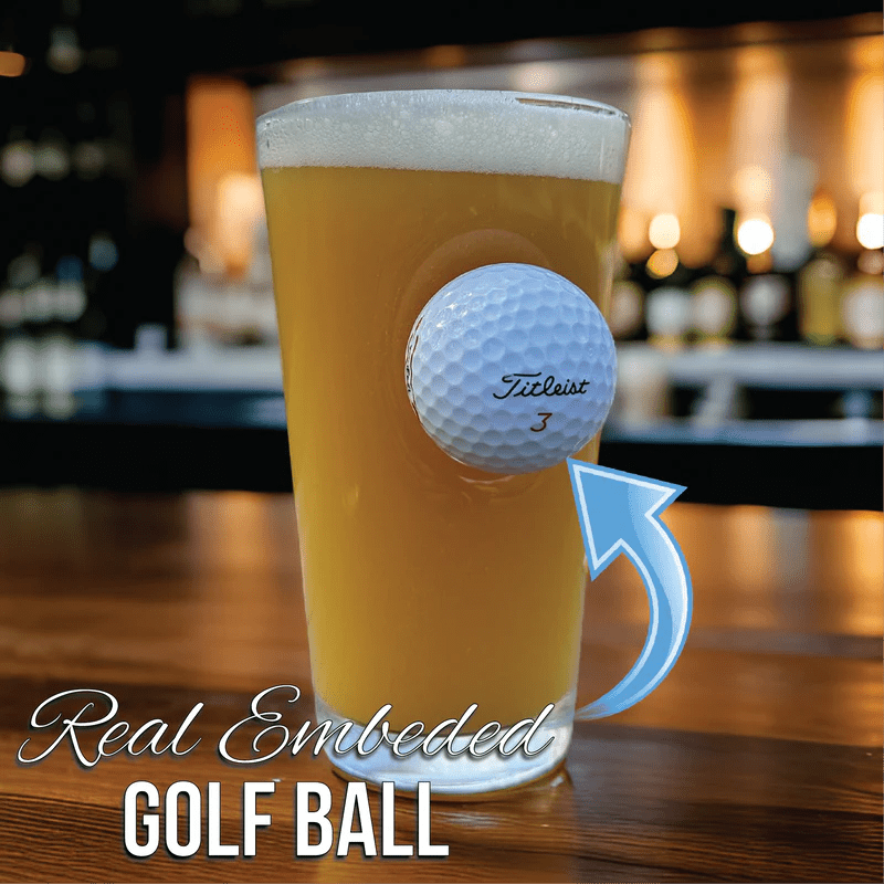 Unique Personalized Swing and Sip Golf Ball Pint Glass Customized Beer Glasses Gifts for Men by Groovy Guy