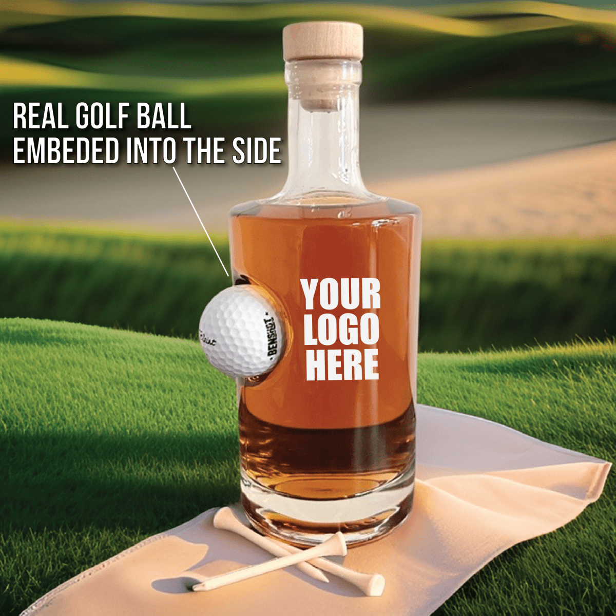Unique Personalized Custom Logo Golf Ball Decanter Customized Golf Outing Gifts for Men by Groovy Guy
