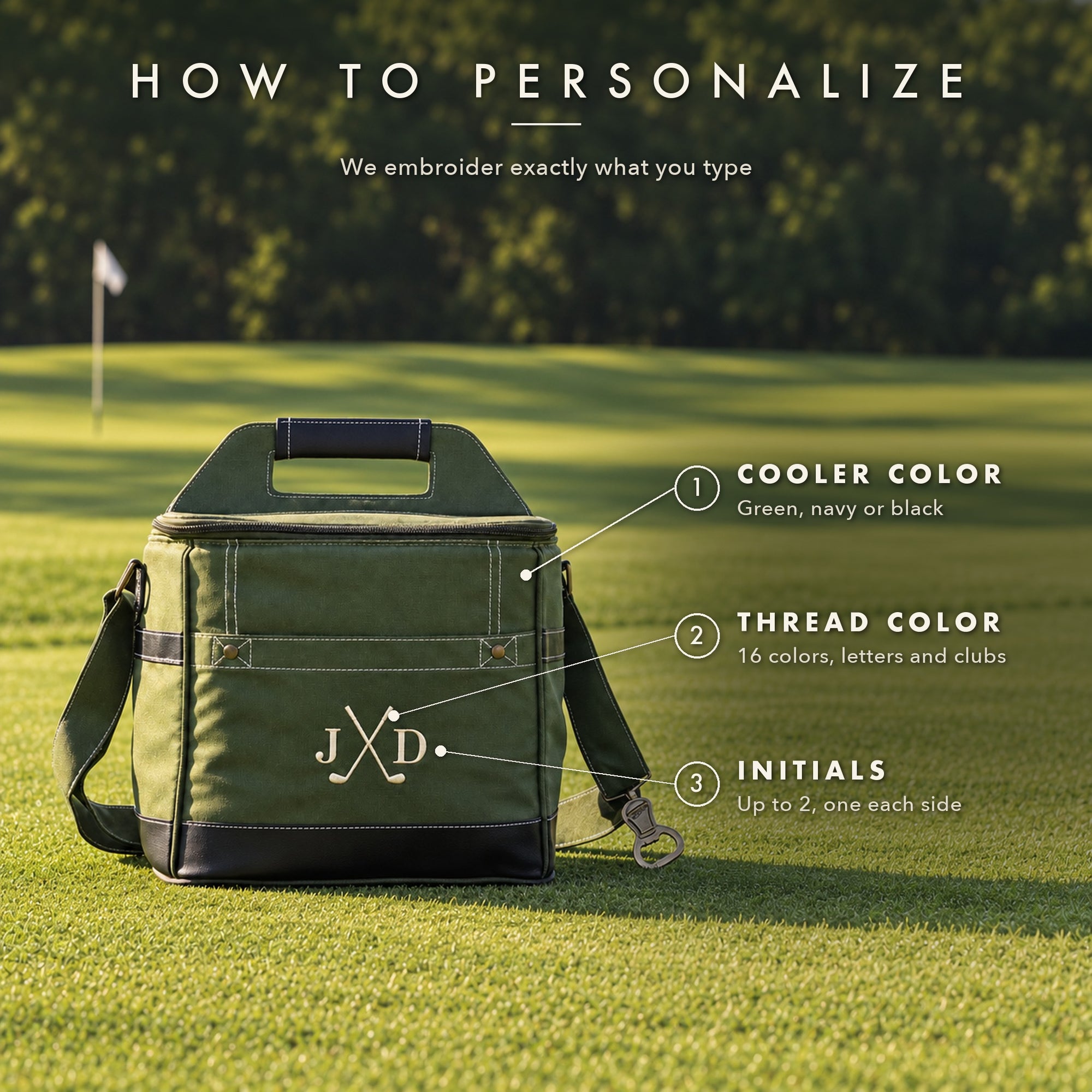 Clubhouse Personalized Golf Cooler - Insulated Cart Cooler for