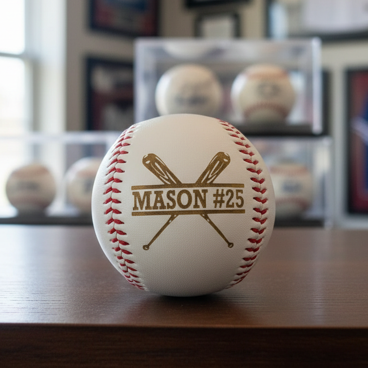 Personalized Baseballs with Number and Name