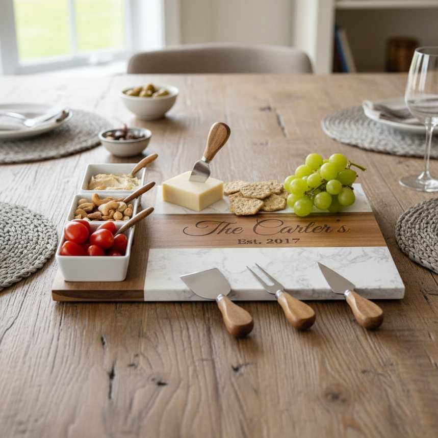 personalized charcuterie board with name