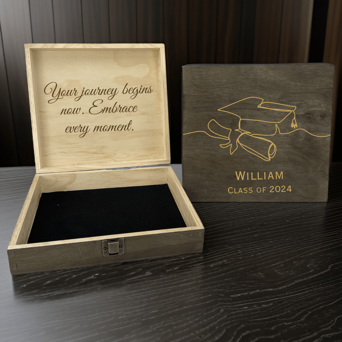 Unique Personalized Graduation Keepsake Box Customized Graduation Gifts for Men by Groovy Guy