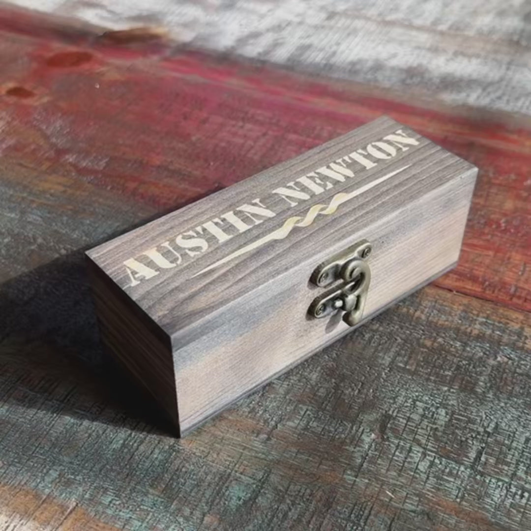 Custom Occasions Cutter with engraved blade and wooden handle