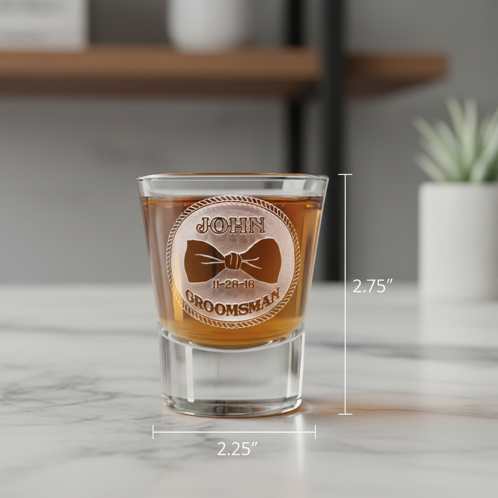 Bowtie Groomsman Shot Glass