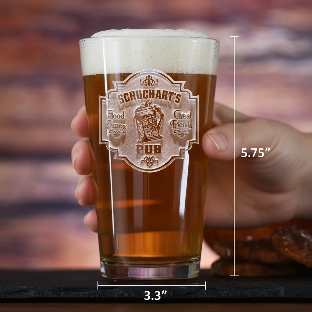 Personalized Bar Pub Sign Pint Glass Mug