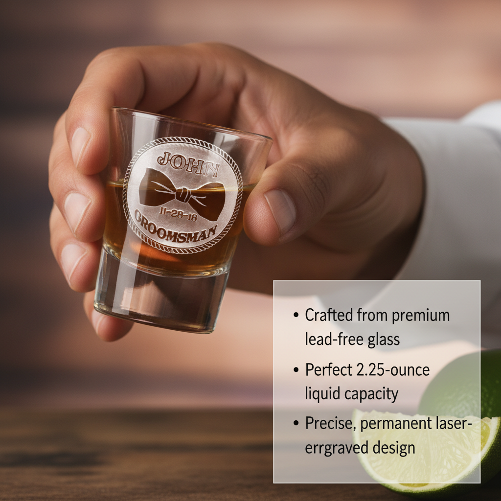 Bowtie Groomsman Shot Glass