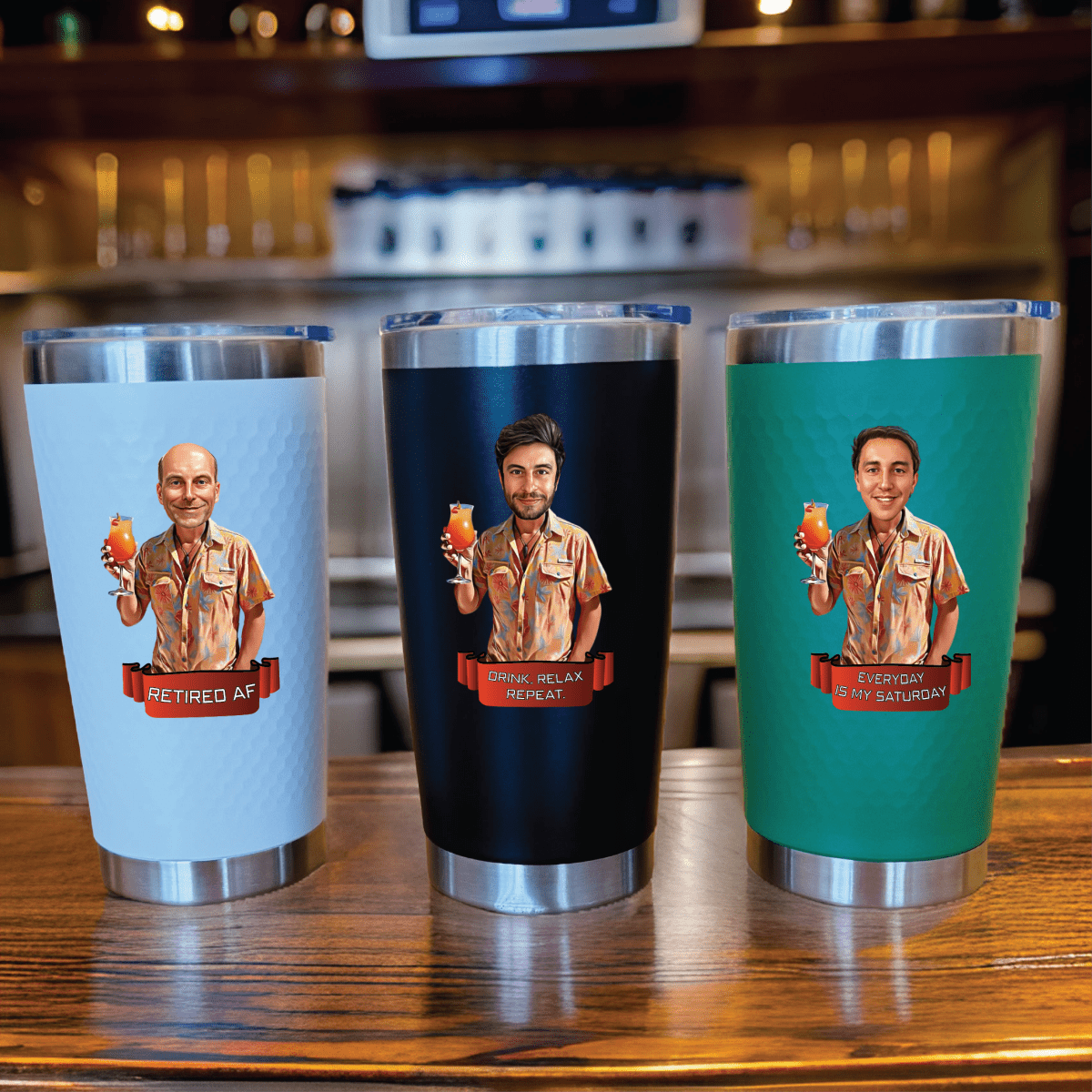 Unique Personalized Retirement Vibes Custom Tumbler Customized Gifts for Men by Groovy Guy