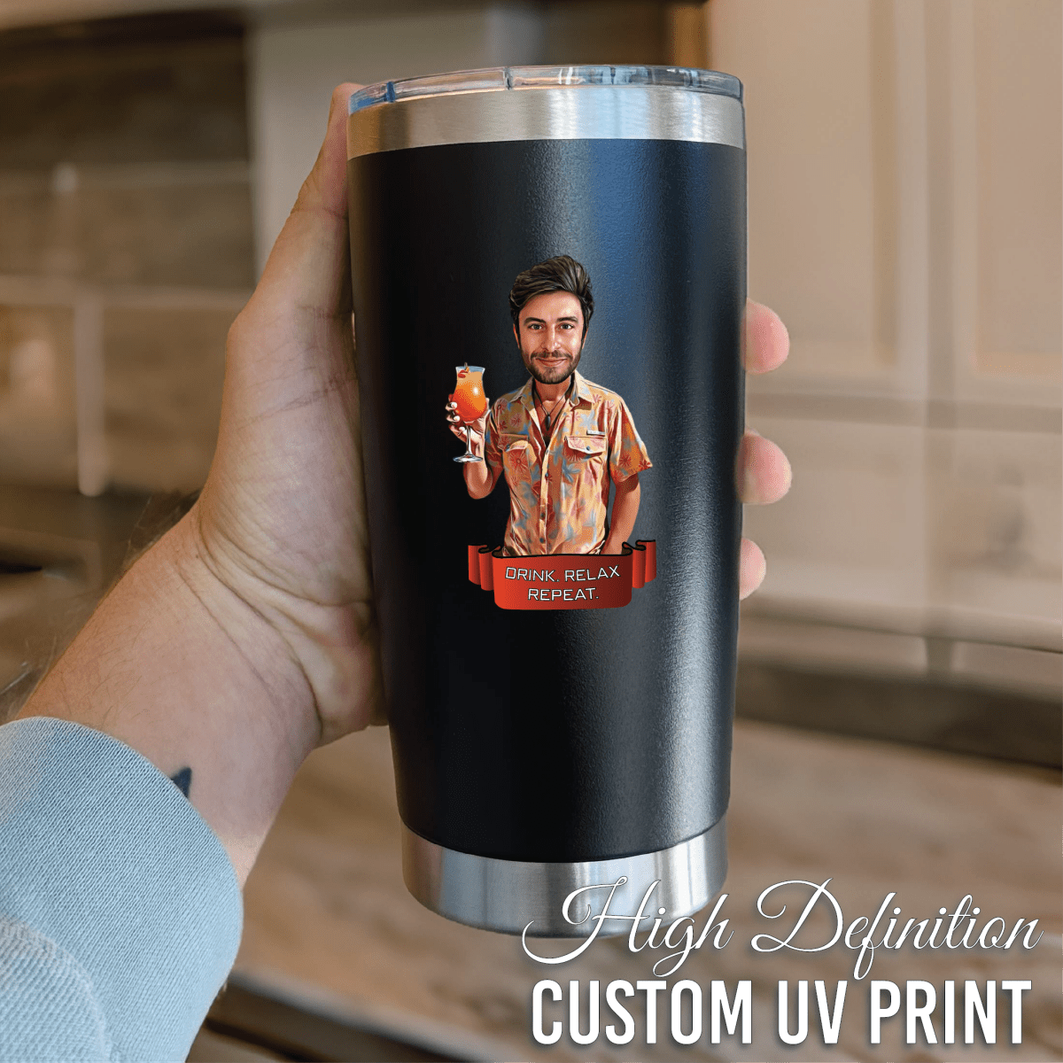 Unique Personalized Retirement Vibes Custom Tumbler Customized Gifts for Men by Groovy Guy