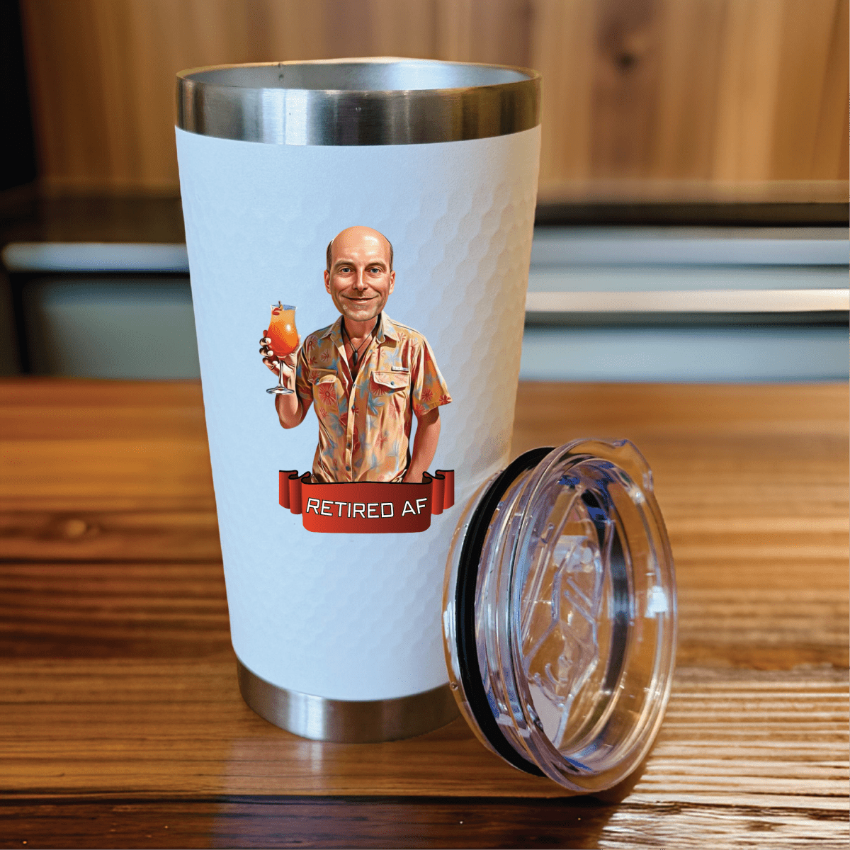 Unique Personalized Retirement Vibes Custom Tumbler Customized Gifts for Men by Groovy Guy
