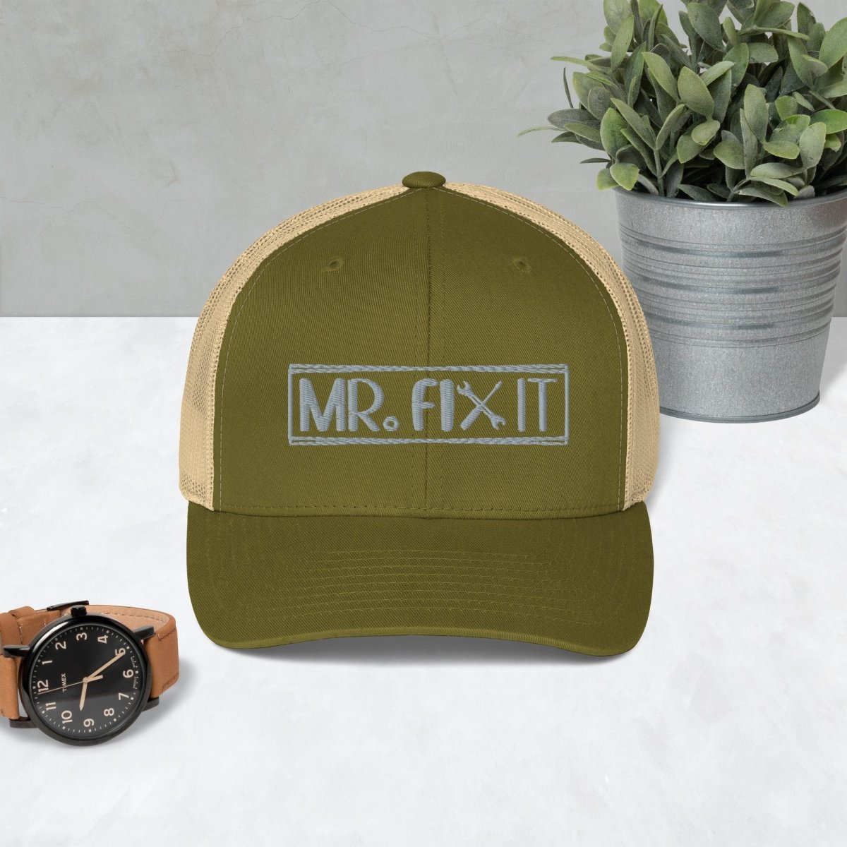 Unique Personalized Mr Fix It Trucker Cap Customized Gifts for Men by Groovy Guy