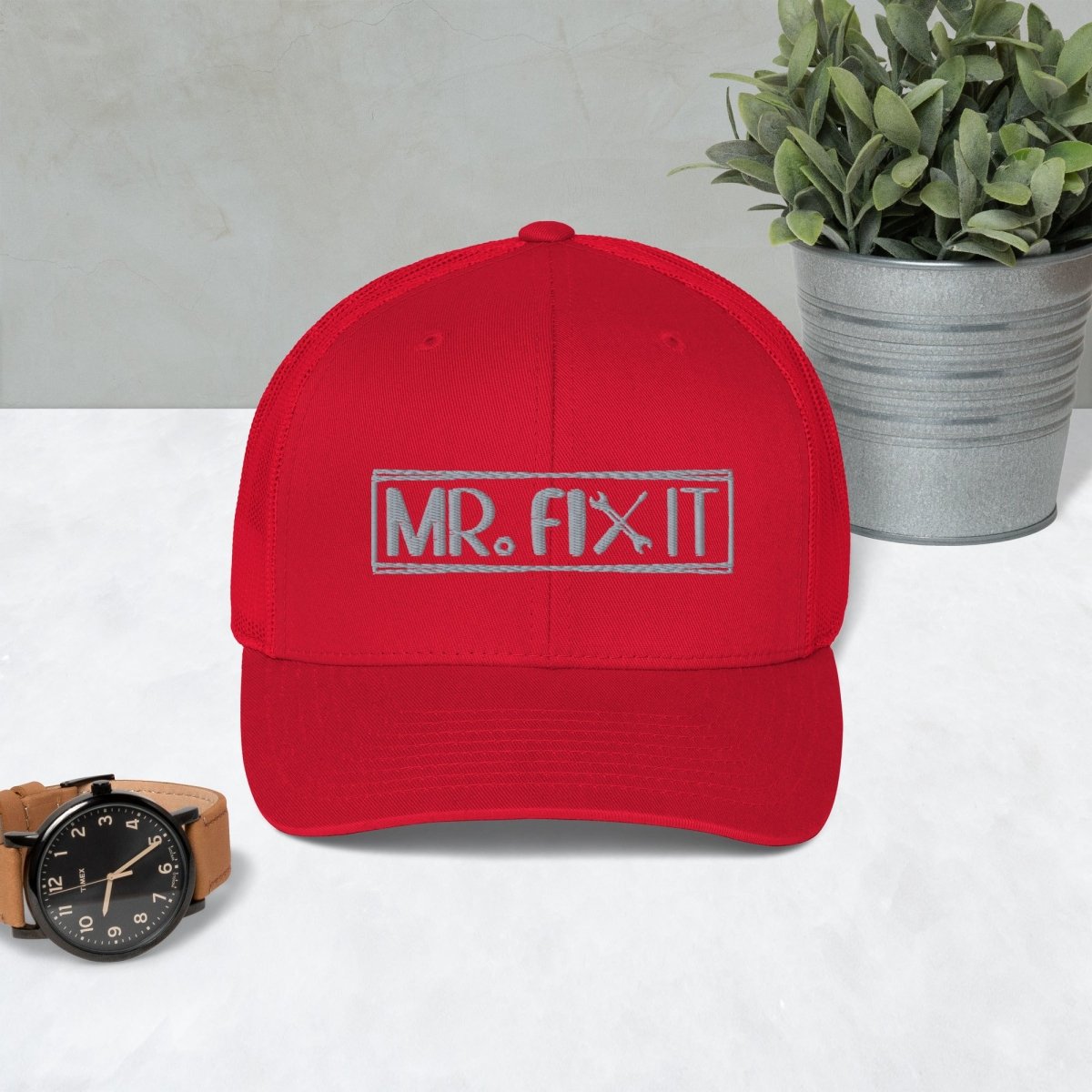 Unique Personalized Mr Fix It Trucker Cap Customized Gifts for Men by Groovy Guy