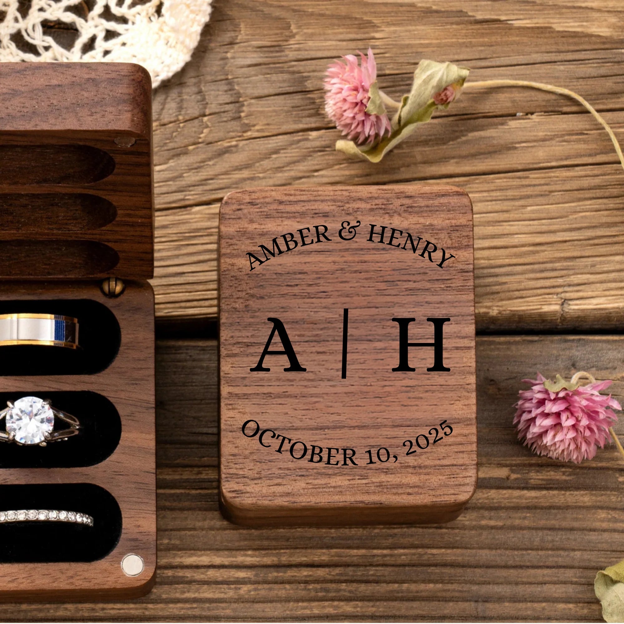 Unique Personalized Mr & Mrs Ring Box Customized Ring Gifts for Men by Groovy Guy