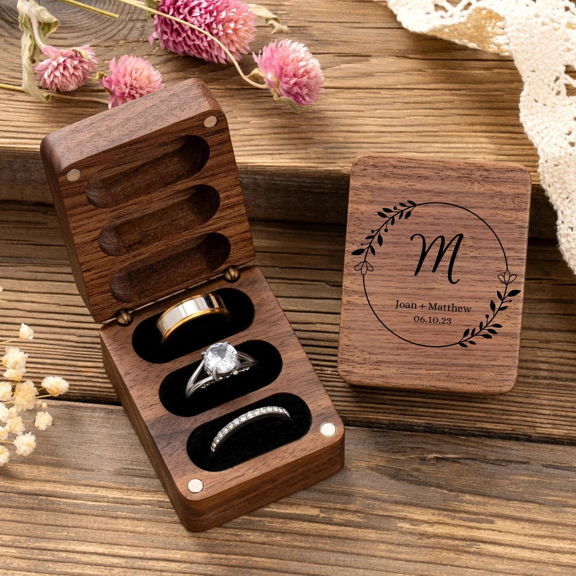Unique Personalized Mr & Mrs Ring Box Customized Ring Gifts for Men by Groovy Guy