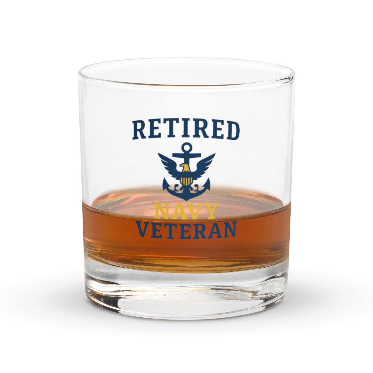 Unique Personalized Retired Navy Rocks Glass Customized Gifts for Men by Groovy Guy