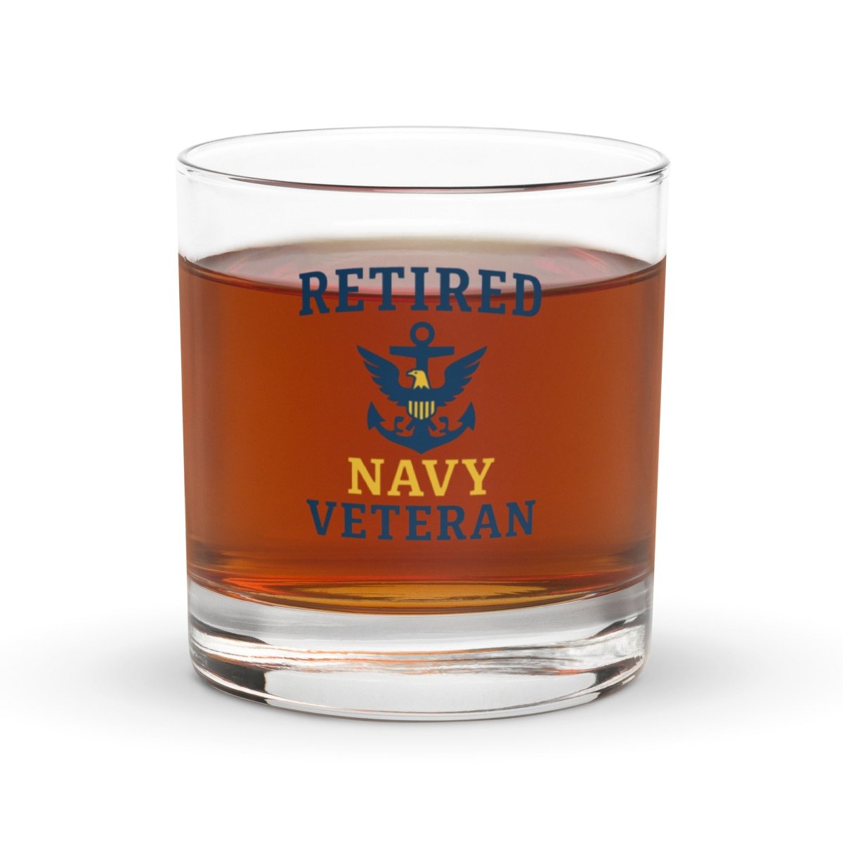 Unique Personalized Retired Navy Rocks Glass Customized Gifts for Men by Groovy Guy
